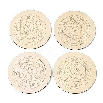 Sacred Geometric Wooden Grid DJEW-F028-01H-1