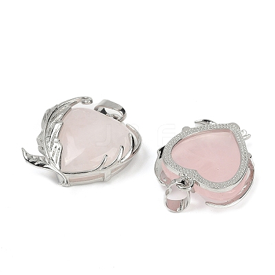 Natural Rose Quartz Pendants G-Q025-01P-01-1