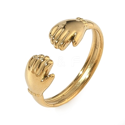 304 Stainless Steel Cuff Open Rings for Women RJEW-L341-05B-G-1