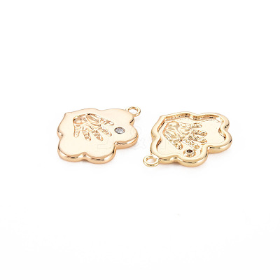 Brass Micro Pave Cubic Zirconia Pendants KK-N232-290-1