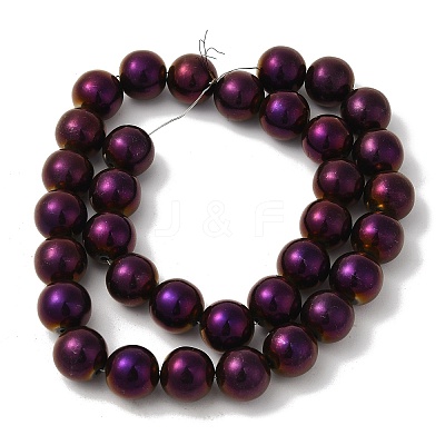 Electroplated Synthetic Magnetic Hematite Beads Strands G-I364-K01-03-1