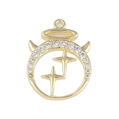 Brass Micro Pave Clear Cubic Zirconia Pendants FIND-B077-02G-02-1
