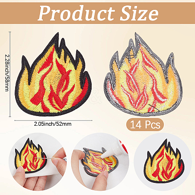 14Pcs Polyester Clothing Patches DIY-CY0003-57-1