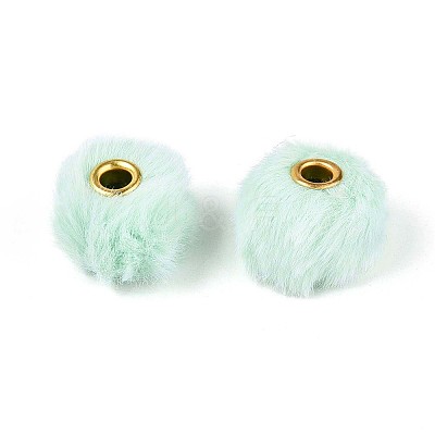 Imitation Rabbit Hair European Beads FIND-WH0126-574R-1
