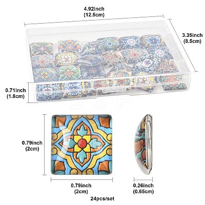 1 Bag Glass Cabochons GGLA-FS0001-20B-1