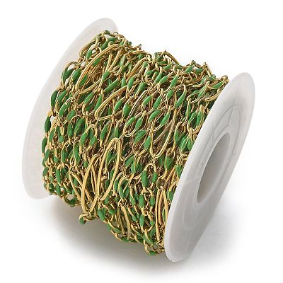304 Stainless Steel Enamel Link Chains CHS-U003-01G-15-1