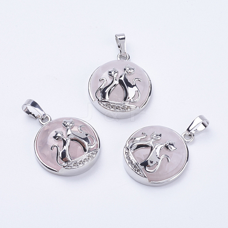 Natural Rose Quartz Pendants G-K234-A13-1