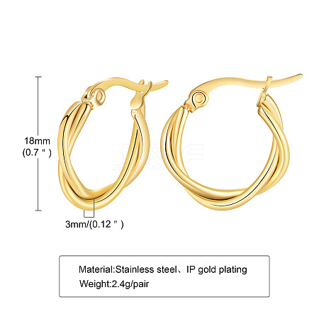 Stainless Steel Hoop Earrings WG89952-03-1