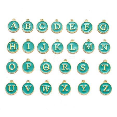 Initial Letter A~Z Alphabet Enamel Charms ENAM-X0018-15-1