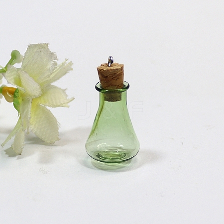 Empty Small Glass Cork Vase Pendants PW-WG72592-13-1