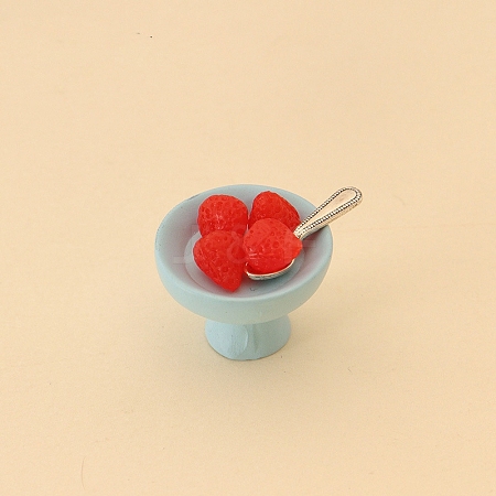 Resin Fruit & Bowl with Alloy Spoon Mini Model PW-WG8B840-04-1