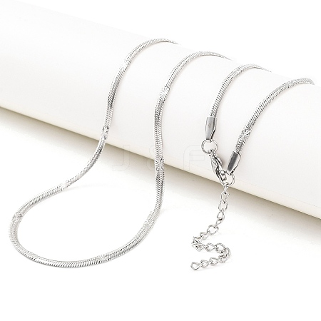 Non-Tarnish 304 Stainless Steel Snake Chain Necklaces for Women NJEW-G140-10P-1