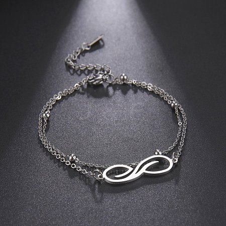Infinity 304 Stainless Steel Double Layer Anklets FS-WGFE1F4-01-1
