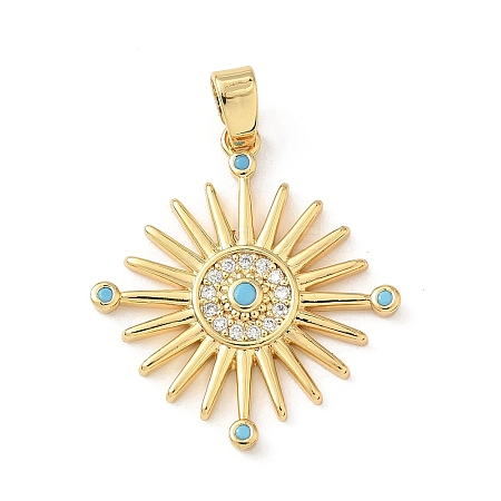 Brass Micro Pave Cubic Zirconia Pendants KK-F905-18G-03-1