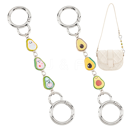 Avocado Alloy Enamel Link Purse Strap Extenders AJEW-AB00070-02-1