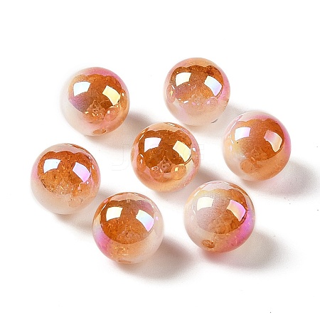 UV Plating Opaque Crackle Two-tone Acrylic Beads MACR-C032-01E-1