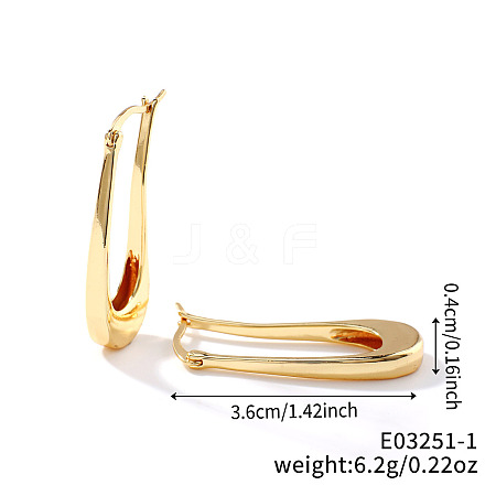 Shiny Geometric Fashion Brass Hoop Earrings LM6932-1-1