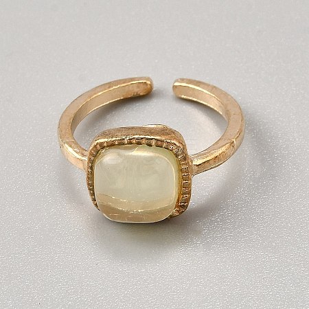 Alloy & Resin Adjustable Cuff Rings for Women RJEW-WH0002-39A-1