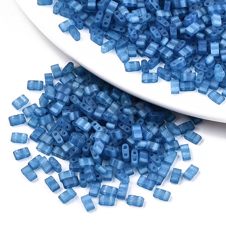 2-Hole Baking Paint Glass Seed Beads X-SEED-S031-M-SH1205FR-1