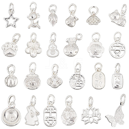 24Pcs 24 Styles Brass Charms FIND-PH0020-24-1