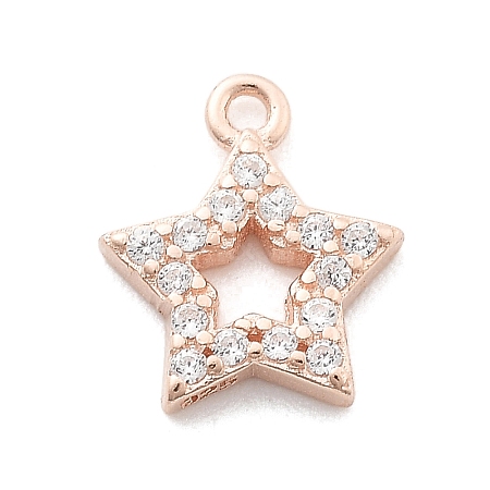 925 Sterling Silver Micro Pave Clear Cubic Zirconia Charms LS-STER-A034-02C-RG-1