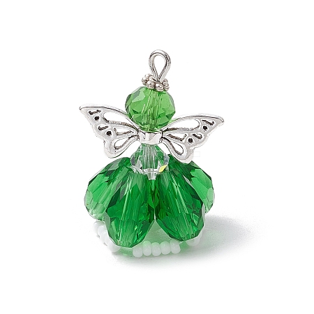 Faceted Glass Pendants PALLOY-MZ00583-09-1
