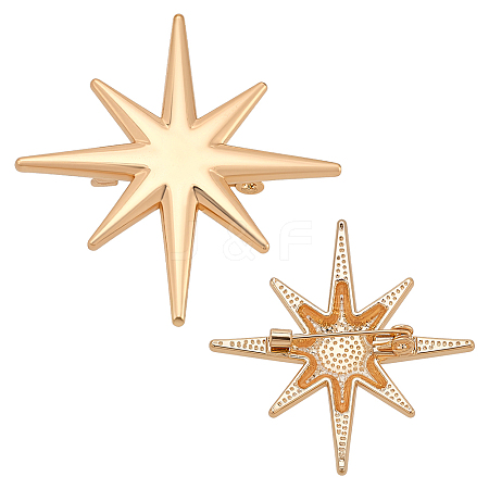 2Pcs Star Alloy Lapel Pins for Backpack Clothes JEWB-PH0001-74KCG-1