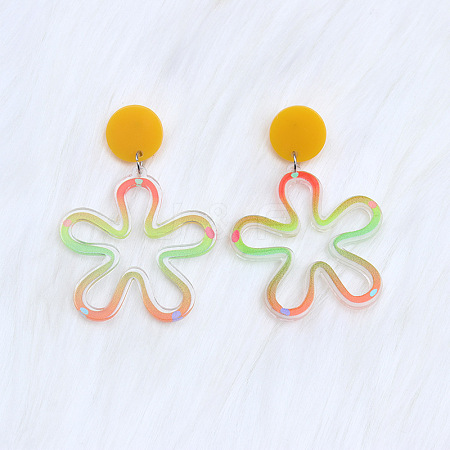 Flower Acrylic Dangle Stud Earrings FS-WG333B2-05-1