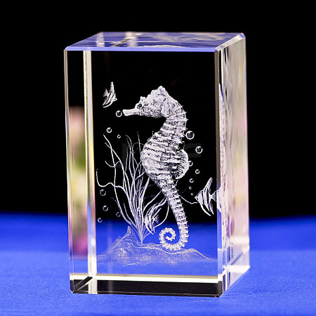 3D Laser Engraving Animal Glass Figurine DJEW-R013-01C-1