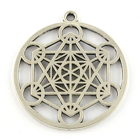 Tibetan Style Alloy Pendants X-TIBEP-R348-39AS-RS-1