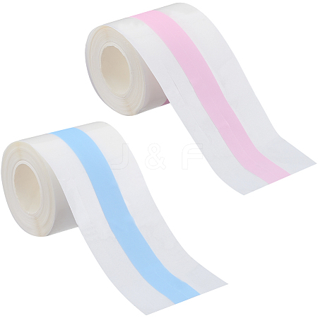 Gorgecraft 2 Rolls 2 Colors 5M Non-woven Fabrics Invisible Self Adhesive Bob Tape for Breast AJEW-GF0008-87-1