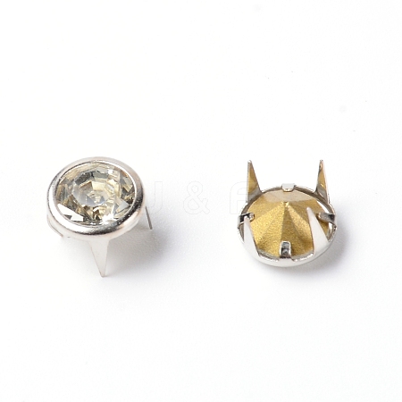 Brass Glass Rhinestone Spikes FIND-WH0070-82C-02-1