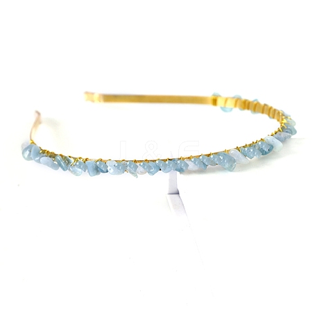 Natural Aquamarine Hair Bands PW-WGC1C33-06-1