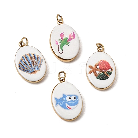 Printed 304 Stainless Steel Pendants SA-CBACFAA-05G-1