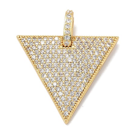 Rack Plating Brass Micro Pave Cubic Zirconia Pendants KK-L224-039G-1