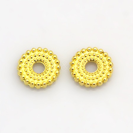 Disc Plating Zinc Alloy Spacer Beads PALLOY-N0101-08G-1