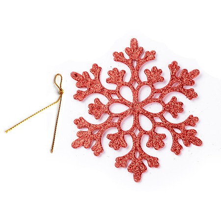 Snowflake Rattan Pendant Decorations HJEW-WH0017-23B-1