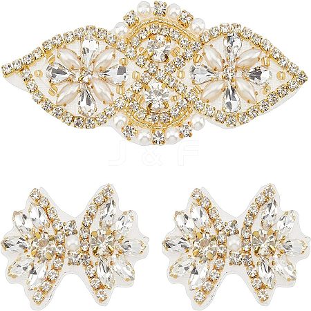 Fingerinspire 3Pcs 2 Style Hotfix Rhinestone DIY-FG0002-56-1