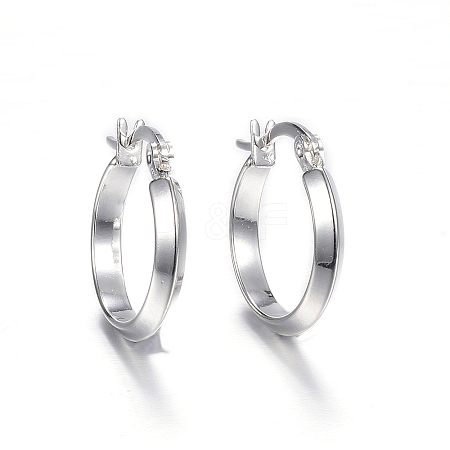 304 Stainless Steel Hoop Earrings X-STAS-F034-09-1