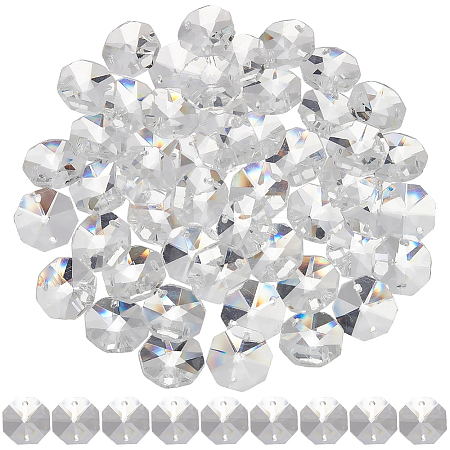 50Pcs Octagon Sew on Glass Rhinestone GLAA-SP0001-83A-02-1