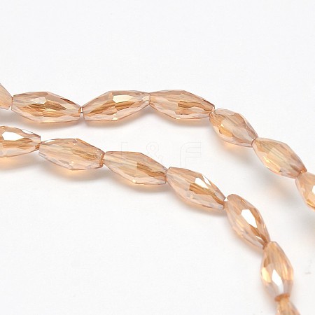Electroplate Crystal Glass Rice Beads Strands X-EGLA-F042-A02-1
