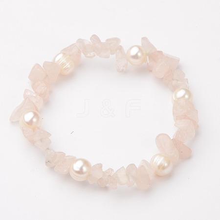 Gemstone Chip Stretch Bracelets BJEW-JB01516-01-1