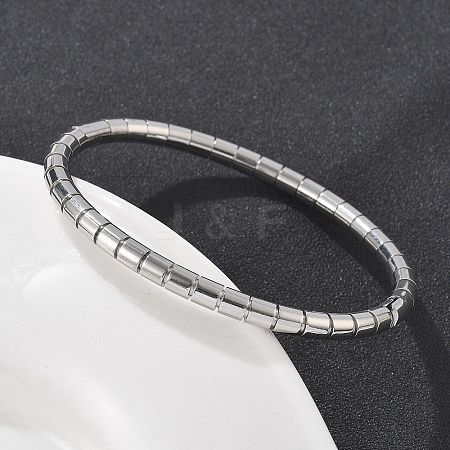 Texture 304 Stainless Steel Bangles for Women BJEW-Z092-14P-1