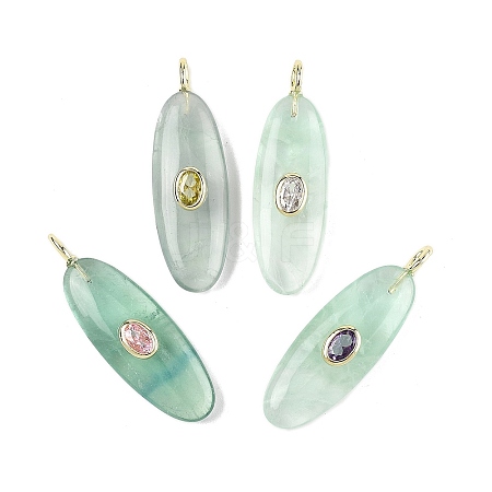 Natural Green Fluorite Pendants G-D357-02G-1
