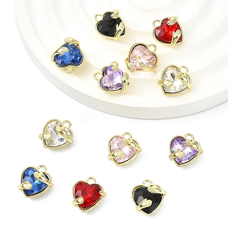 12Pcs 6 Colors Alloy Glass Charms FIND-YW0011-33G-1