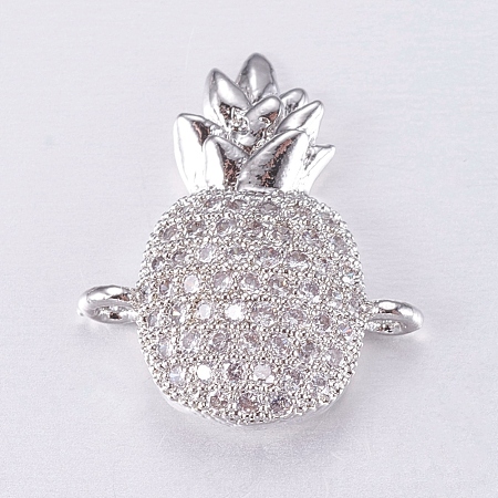 Brass Micro Pave Cubic Zirconia Links ZIRC-E135-05P-1