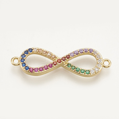 Brass Micro Pave Cubic Zirconia Links ZIRC-S061-37G-1