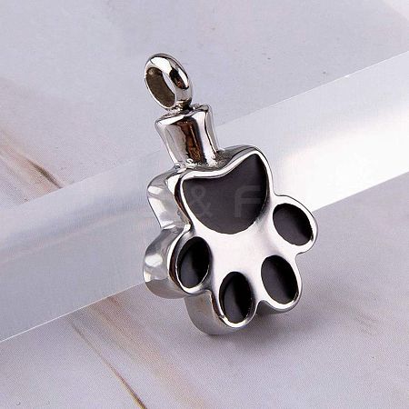 Openable Stainless Steel Memorial Urn Ashes Pendants BOTT-PW0002-027C-1