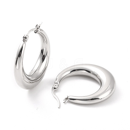 Non-Tarnish 304 Stainless Steel Chunky Hoop Earrings for Women LS-EJEW-F280-06D-P-1