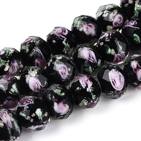 Handmade Luminous Lampwork Beads Strands LAMP-N037-01A-1